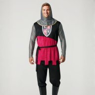 Disfraz Caballero Medieval Rojo y Negro /Hombre Adulto